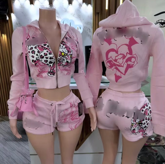 EdHardy Pink Short Set